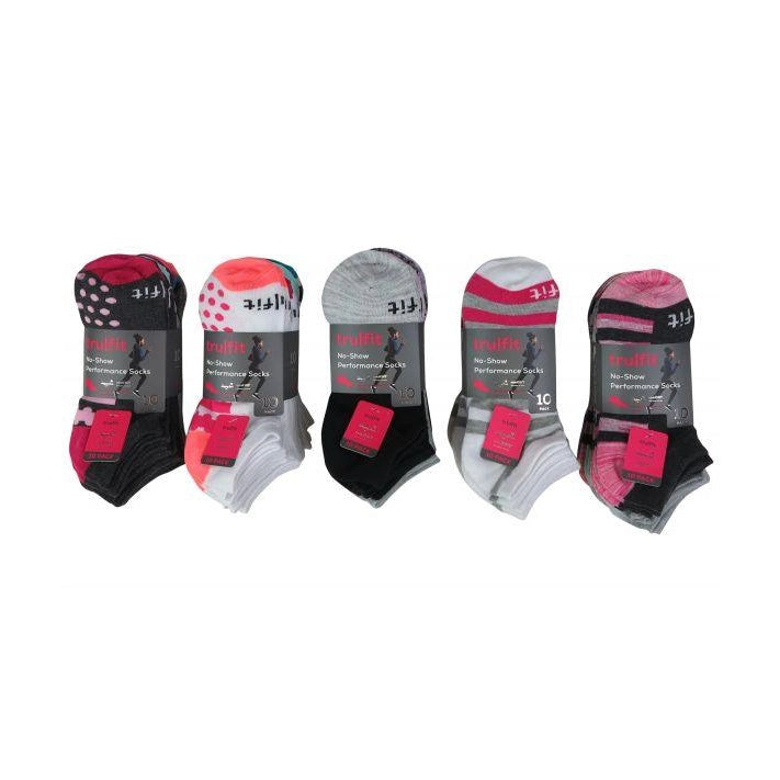 10 PC LADIES NO SHOW SOCK SHOE SIZE: 5-10 ASSORTED